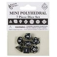 thumbnail image 2 of Black Opaque Mini Dice With White Numbers 10mm (3/8in) Set of 7 Koplow Games, 2 of 2