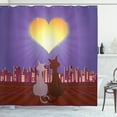 thumbnail image 1 of Ambesonne Cat Lover Shower Curtain, Cat Couple Heart Moon, 69"Wx75"L, Multicolor, 1 of 3
