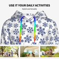 thumbnail image 4 of Lsque Dark Blue Snowflakes Pattern Casual Women's Hoodie,Hooded Sweatshirt with Kangaroo Pocket,Pullover Hoodie with Eye-catching Drawstrings-XX-Large, 4 of 7