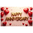 thumbnail image 7 of LUUFILx Happy Anniversary Banner Backdrop with Champagne Balloon Decorations for Party Supplies and Photography Props Background Decor, 7 of 7