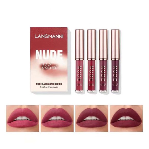 FcBaudy Lipstick for Women, Lip Stain, Lip Gloss Matte Liquid Lipstick Set Long Lasting Velvet Liquid Lipstick Long Lasting Nude Lip gloss