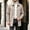 Beige, variant on WIZUTIZ Men's Suede Mid Length Trench Coat Full Zip Stand Collar Jacket with Pockets Fall Winter Fashion Outerwear