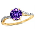 thumbnail image 2 of Star K � Round 7mm Amethyst Bypass engagement promise solitaire ring, 2 of 9