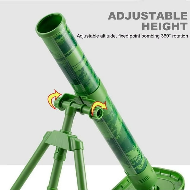 HBBKVI Toy Mortar Launcher for Kids with 3 Foam Shells, Outdoor Interactive Play Set for Boys and Girls, Safe Plastic Construction for Backyard Games, Promotes Active Play