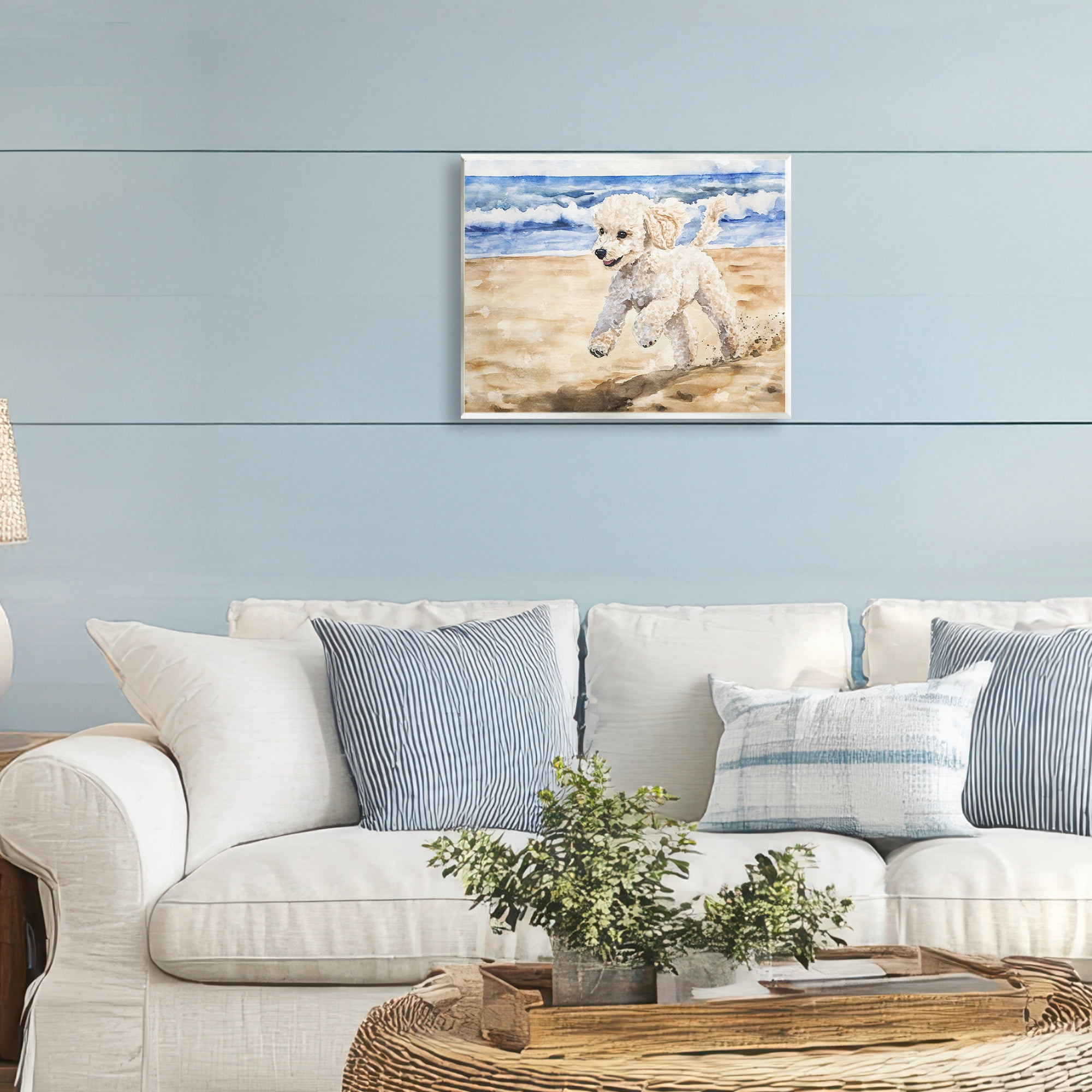 Stupell Industries Poodle's Journey on Beach Wall Plaque Art, design by Svetlana Aleynikova