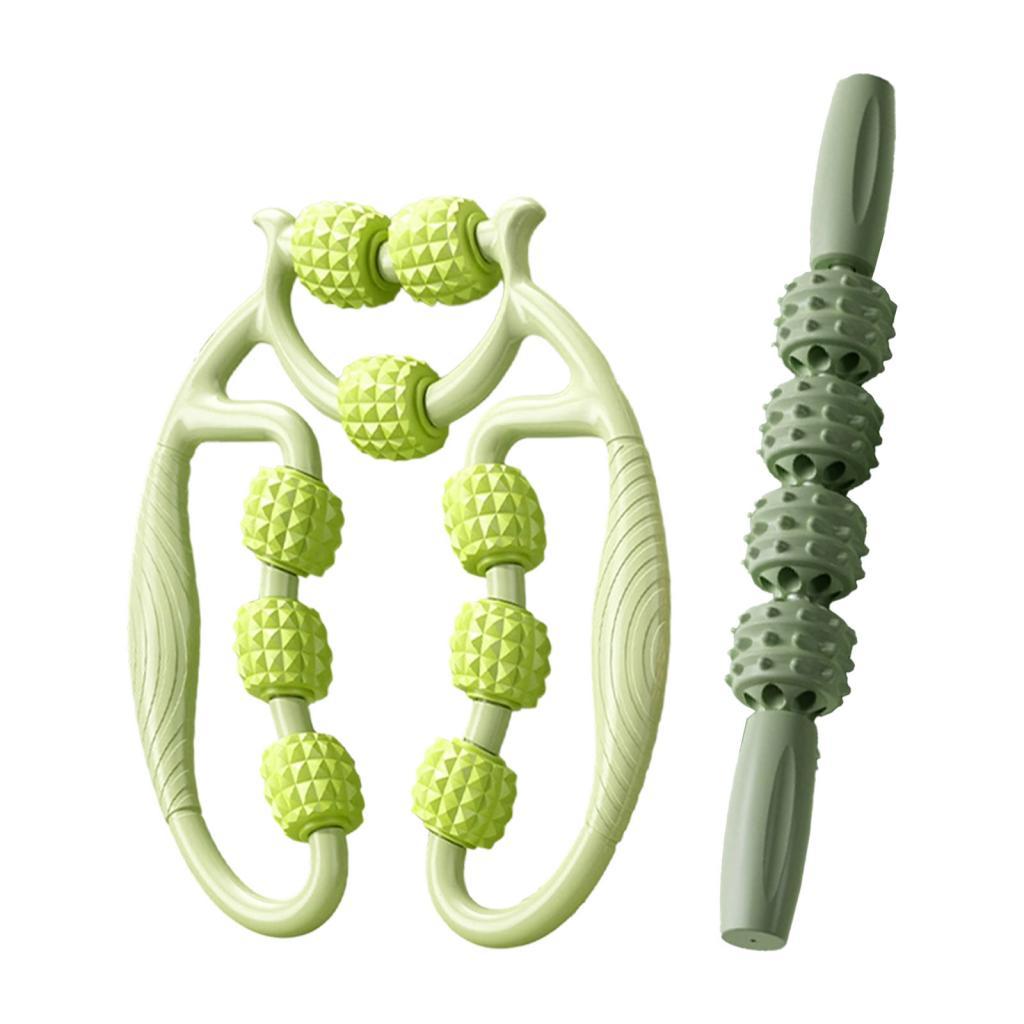 DimyFew 2 Pieces Massage Roller Circular Leg Clamp Handheld Multifunctional Bodybuilding green