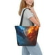 thumbnail image 2 of Fotbe Red And Blue Fire Dragon E Bolsa de Playa con Estampado, Bolsa de Hombro, Bolsa de Mano Espaciosa, Bolsa de Viaje Ligera, Bolsa de Compras Versátil, 2 of 6