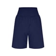 thumbnail image 4 of yillto Womens Elastic Waist Shorts High Smock Waisted Wide Leg Loose Summer Beach Shorts with Pockets, 4 of 7