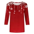 thumbnail image 3 of Otvok 3/4 Sleeve Blouse for Women'S Fashion Christma Printed T-Shirt Round Neck Casual Tops, 3 of 6