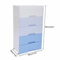 thumbnail image 6 of Plastic Drawers Storage Cart Mobile Cabinet with Casters, Tall Dressers Gradient Blue Stackable Vertical Storage, Large Containers Organizer Unit, 6 of 7