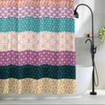 thumbnail image 2 of Bohemian Purple Teal Green Texture Fabric Shower Curtain Vintage Abstract Floral Washable Shower Curtains for Bathroom, Waterproof Bath Curtain with Hooks Home Decor 72x84in, 2 of 8