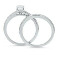 thumbnail image 2 of 1.16 ct Emerald Cut Genuine Cultured Diamond VS1-VS2 J-K 18K White Gold Engagement Wedding Bridal Set Designer Ring bW/ Set size 10.5, 2 of 6