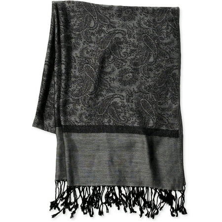 Jacquard Paisley Wrap -black