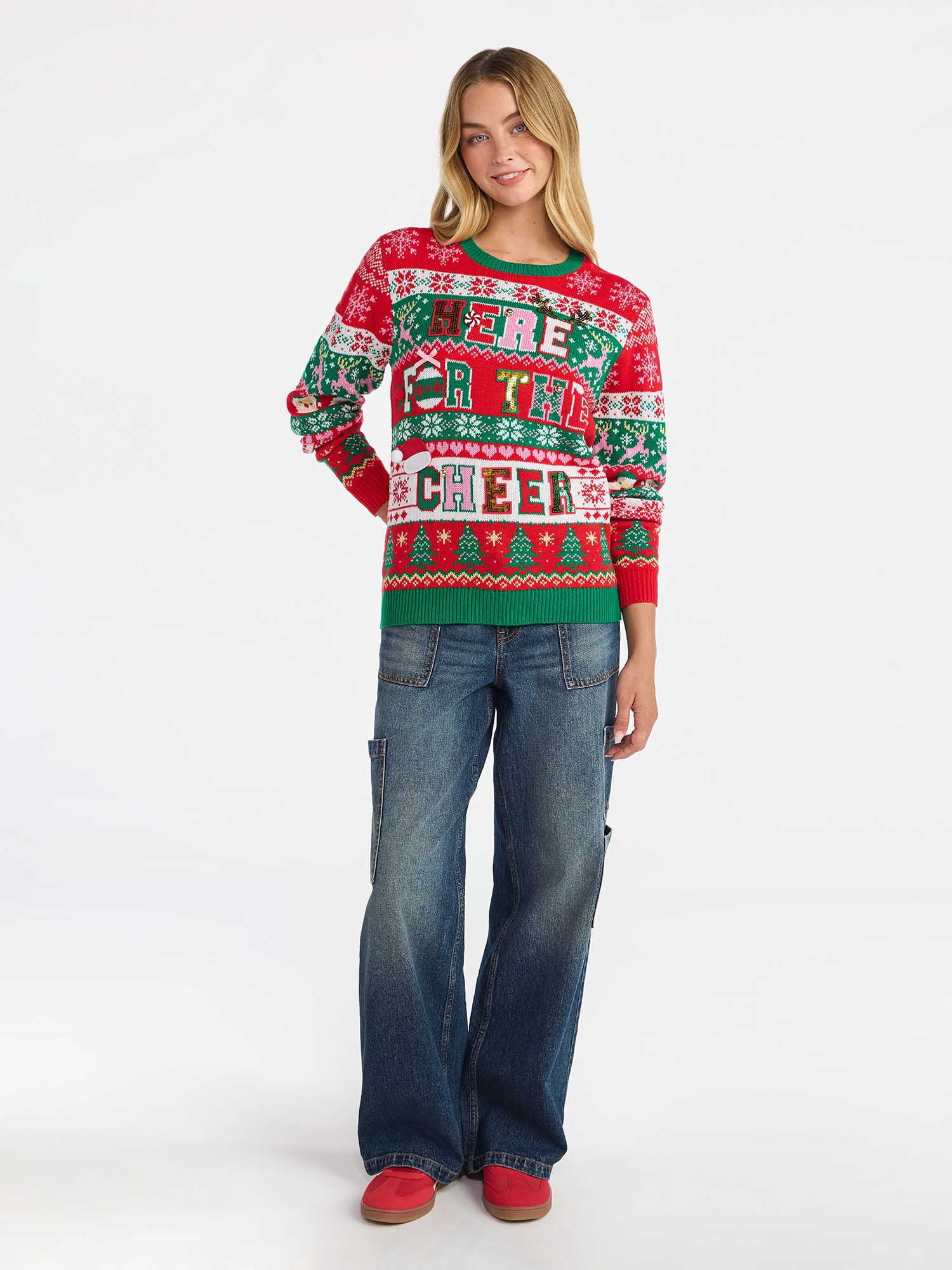 No Boundaries Christmas Sweater, Lightweight, Women's