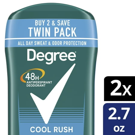 Degree Men Original Antiperspirant Deodorant Cool Rush Mens Deodorant Stick 48-Hour Odor Protection 2.7 oz  2 Count