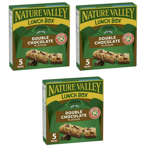Nature Valley Lunchbox Granola Bars, Double Chocolate, 5 Bars x 26g, 130g (3 Pack)