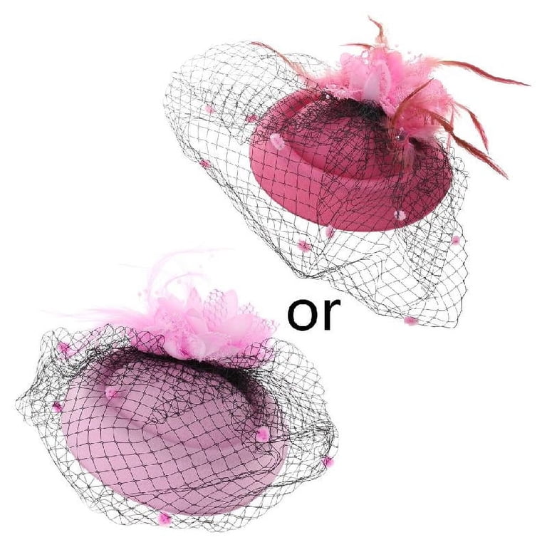 2729 Fascinators Hats For Women,cocktail Headwear With Flower,mesh Veil 71e1wxI6Z1L.  main image 2