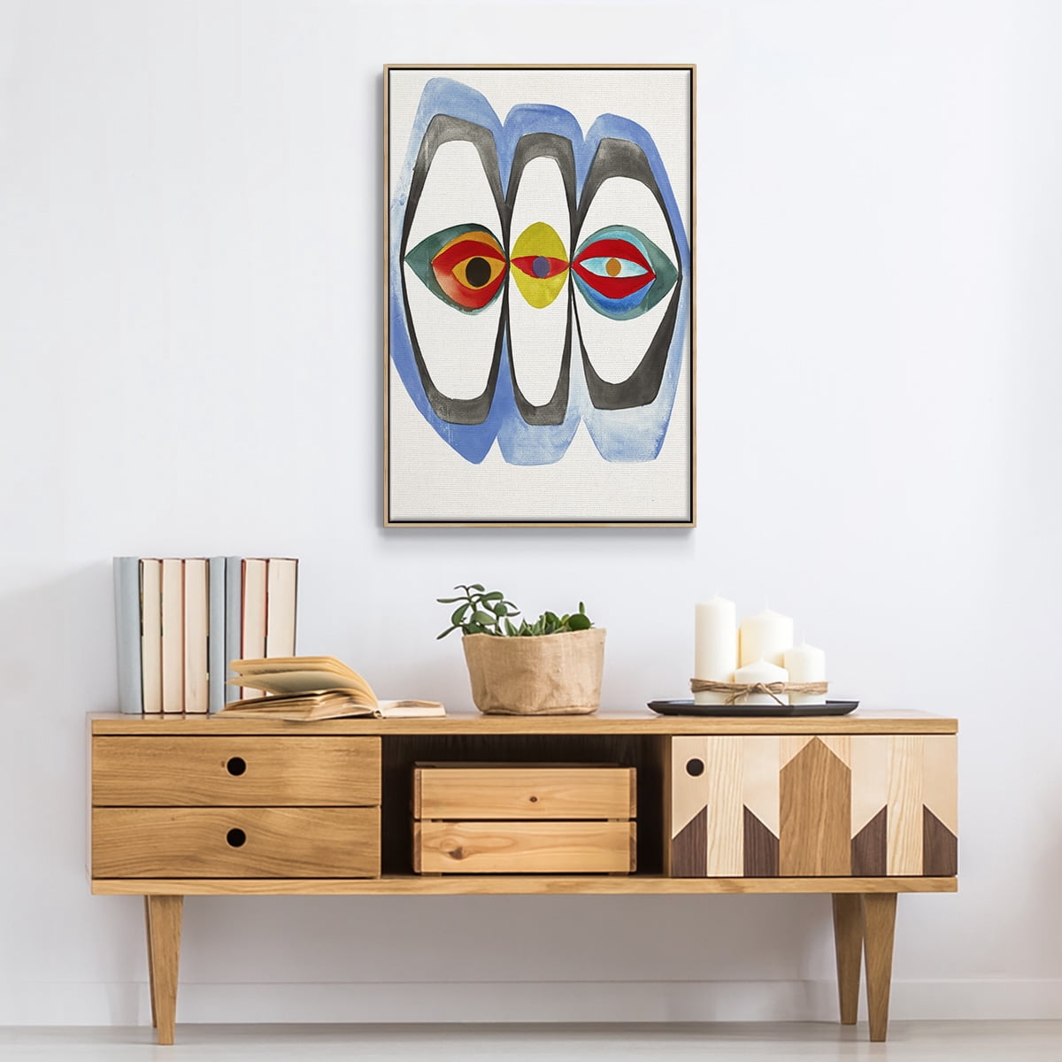 Magic Tricks IV Framed Premium Gallery Wrapped Canvas - Ready to Hang - 25 x 37 - Natural Wood Floating Frame