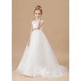 thumbnail image 2 of Flower Girl Dresses for Wedding First Communion Dress Lace Girls Pageant Ball Gown (Ivory 2 -3Years）, 2 of 8