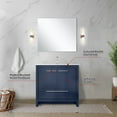 thumbnail image 5 of Lafarre 36 in W Navy Blue Vanity, Cultured Marble Top, Gun Metal Faucet Set & 28" Mirror, 5 of 6