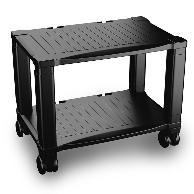 Home-Complete 2-Tier Office Desk Organizer Rolling Cart, Black photo 1