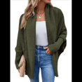 thumbnail image 1 of Suéter Tipo Cárdigan para Mujer, de Gran Tamaño, de Punto Grueso, Holgado, Cruzado, con de Murciélago y Frente Abierto Verde XL, 1 of 8