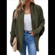 thumbnail image 1 of Suéter Tipo Cárdigan para Mujer, de Gran Tamaño, de Punto Grueso, Holgado, Cruzado, con de Murciélago y Frente Abierto Verde XL, 1 of 8