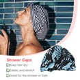 thumbnail image 4 of Bearachild Ducha Cabello seco Gorros de baño Estampado de flores Banda elástica impermeable Hem Cover Beanie Turban Hat Mujeres Niñas Black leaf Type3 NO3 Bearachild HA062078-21B, 4 of 5