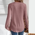 thumbnail image 4 of ManxiVoo Women Long Sleeve V Neck Sweatshirt Fall Fashion Tops Loose Fit Casual Pullover Comfort Stretch Fabric Trendy Street Style L Size Pink, 4 of 6
