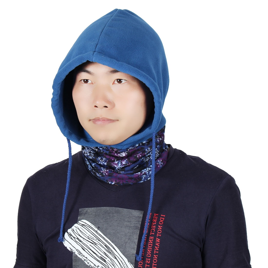 Face Mask Double Layer Head Wrap Neck Protector Hood Helmet Balaclava Dark Blue by