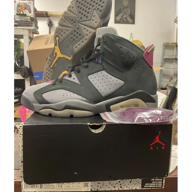 Ni-k-e Air Jordan 6 Retro Bordeaux Black Graphite Dark Gray Mens 12 CT8529-063
