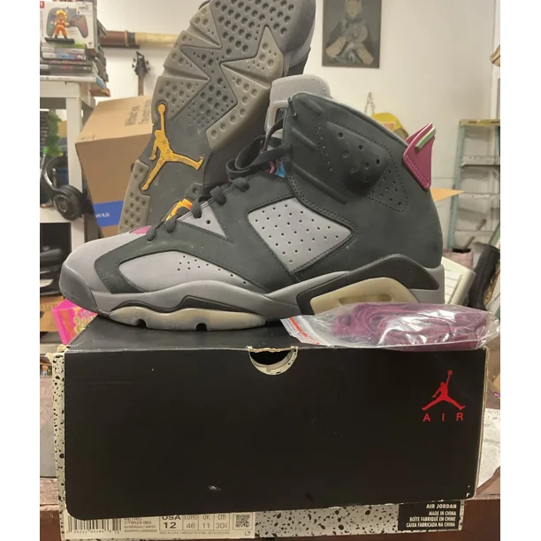 Ni - ke Ni - ke Air Jordan 6 Retro Bordeaux Black Graphite Dark Gray Mens 12 CT8529-063
