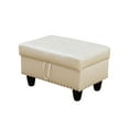 thumbnail image 3 of White Faux Leather Synthetic Leather Storage Ottoman, 3 of 6