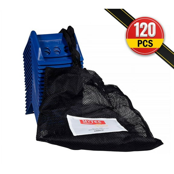 (120 Pieces) Blue 4"x6" Flatbed Edge Protectors with Carrying Case - 4" Winch Ratchet Straps Corner Protectors for Flatbed Cargo Load