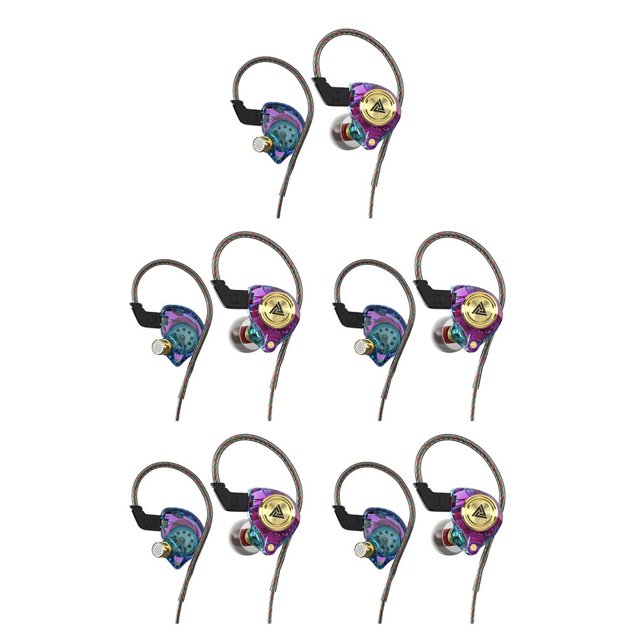 QualitChoice AK3 FiLe Wired Earbuds In-ear 3.5mm Earphone Portable Dynamic Hands-free Calling Running Headset with Eaps Colorful 5Set