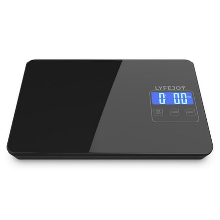 Lyfejoy Digital Multifunction Kitchen Food Scale in Black Tempered Glass Finish. Measures up to 15kg 33lbs