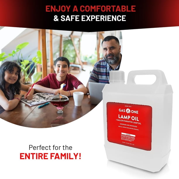 Gas One 2 Pack Liquid Paraffin Lamp Oil Fuel – 1 Gallon Clear Oil