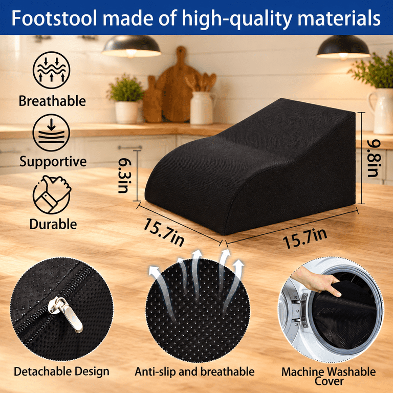 Foot Rest For Under Desk At Work Footrest With Washable Cover Office ...