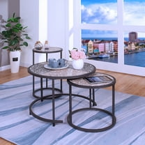 Ephraim Metal 3-Piece Nesting Table Set, Gray