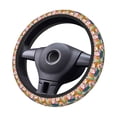 thumbnail image 2 of Uemuo Retro Summer Stamp Printed Car Elastic Steering Wheel Cover - Universal Car Accessory for Diverse Cars Anti-Slip, and Comfortable- 15", 2 of 8