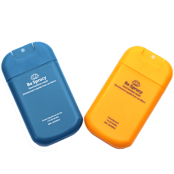Be Sprucy - Hydratant - Portable - Spray Désinfectant pour les Mains - Aloès - 70 % d'Alcool - 30 ml (Mélange, 240 ml (Pack de 8)) - Fabriqué au Canada