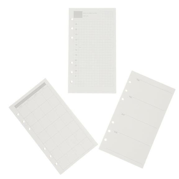 EXHUMKY 3Pcs A6 Paper Refill for Office Work and Study 6-Hole Insert Paper 6.88X3.69X0.04IN