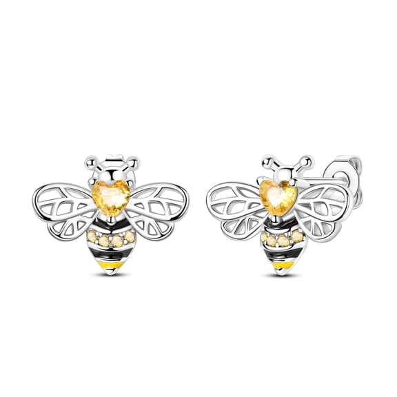 MULA Original 925 Sterling Silver Hoop Earrings AAA CZ Cute Bee for Women Jewelry Gift
