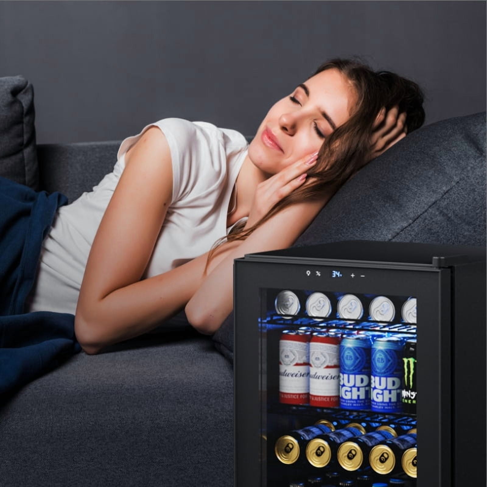 Yeego Beverage Cooler, 170 Cans Min Fridge with Glass Door for Home/Dorm/Office, 2 Pack