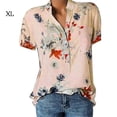 thumbnail image 4 of Qarigey Camisa de manga corta con cuello en V y botones estampados para mujer Prendas para la parte del cuerpo Albaricoque XL Qarigey AP002115-20, 4 of 5