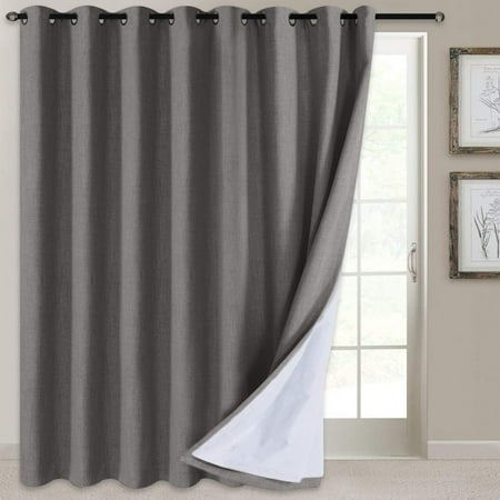 100 Blackout Patio Door Curtain Extra Wide Panels Sliding Glass Linen Textured Look Grommet Curtains 84 Inch Length X Beige Canada 100 Blackout Patio Door Curtain Extra, Grommet Blackout Curtains For Sliding Glass Doors