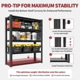 thumbnail image 6 of NYBOPAVIS 72"H Heavy Duty Shelving with Pegboard & Adjustable Rack,5-Tier Industrial Metal Shelving Unit for Garages, Warehouses,Offices, Bedrooms,23.6"D x 47.2"W x 72"H, 6 of 9