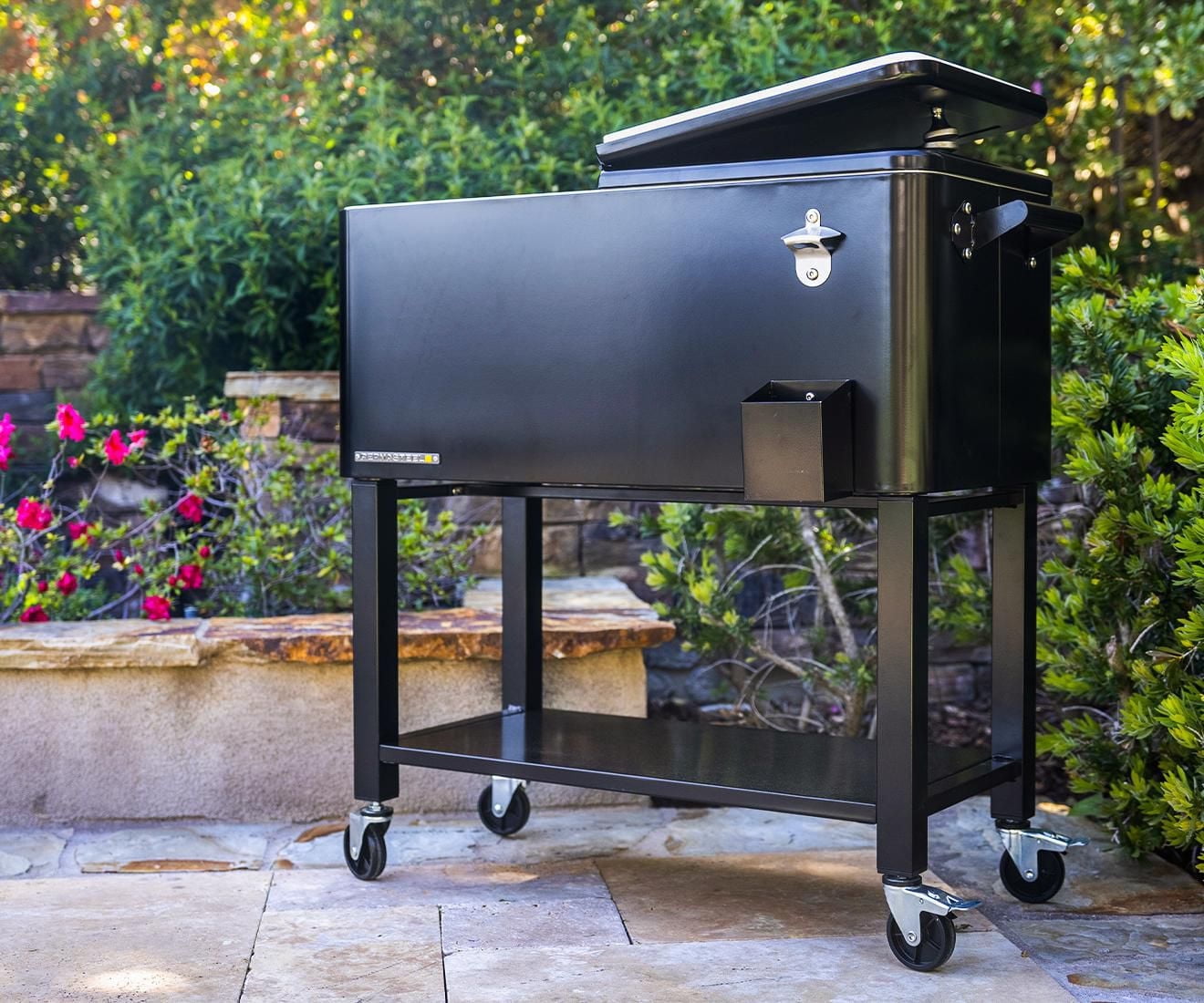 Permasteel - Refroidisseur de terrasse 80QT avec bassin amovible - Noir