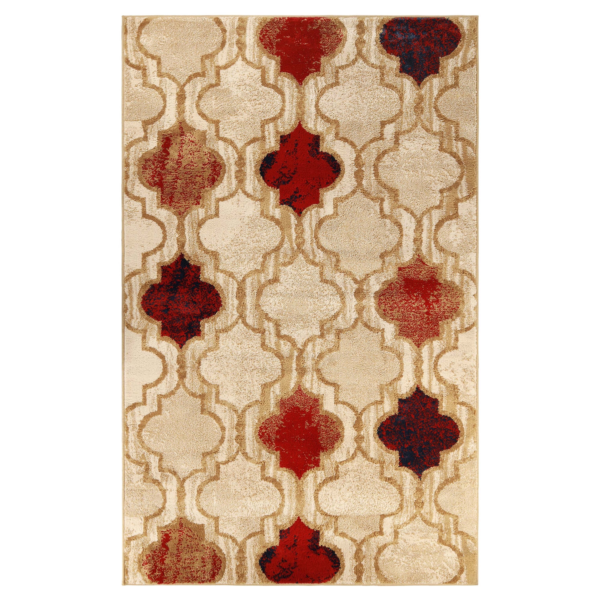 Superior Viking Trellis Indoor Large Area Rug, 4' x 6', Beige