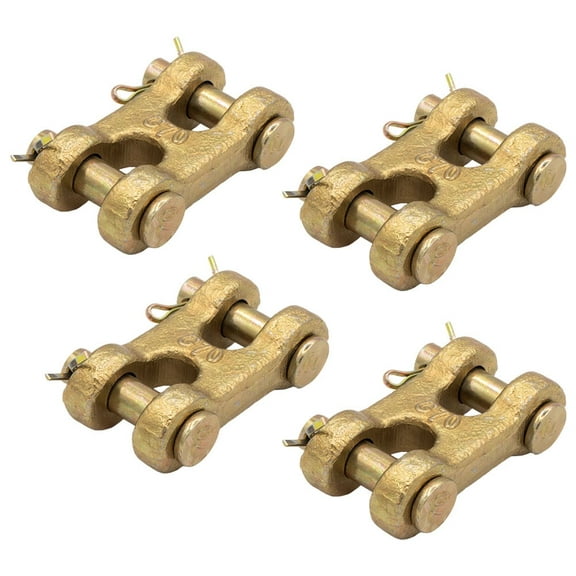 (4 Pack) 5/16" G70 Chain Double Clevis Mid Link Truck Trailer Tie Down Links Towing